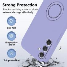 Силиконов твърд гръб TPU кейс / Case Magnetic Finger Ring Car Holder / за Samsung Galaxy A36 - Светлолилав