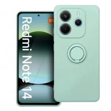 Силиконов твърд гръб TPU кейс / Case Magnetic Finger Ring Car Holder / за Xiaomi Redmi Note 14 5G - светлозелен