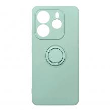Силиконов твърд гръб TPU кейс / Case Magnetic Finger Ring Car Holder / за Xiaomi Redmi Note 14 5G - светлозелен