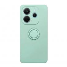 Силиконов твърд гръб TPU кейс / Case Magnetic Finger Ring Car Holder / за Xiaomi Redmi Note 14 5G - светлозелен