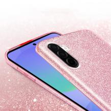 Силиконов калъф / гръб / кейс за Samsung Galaxy A37 - розов / брокат