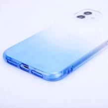 Силиконов калъф / гръб / TPU кейс Ombre Case за iPhone 13 Pro Max - преливащ / прозрачно и синьо