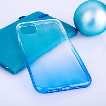 Силиконов калъф / гръб / TPU Ombre Case за iPhone 13 Pro Max - преливащ / прозрачно и синьо