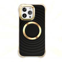 Луксозен силиконов калъф / кейс / Circle Glam Magsafe за iPhone 15 Pro Max (6.7) - черен