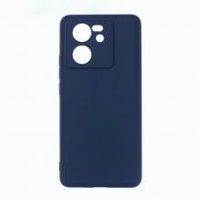 Силиконов калъф / гръб / кейс TPU Silicone Soft Cover case за Xiaomi 13T / 13T Pro - тъмносин със защита за камерата
