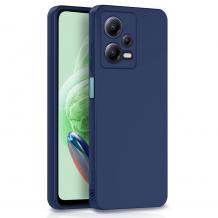 Силиконов калъф / гръб / кейс TPU Silicone Soft Cover case за Xiaomi Redmi Note 12 Pro 5G / Poco X5 - тъмносин със защита за камерата