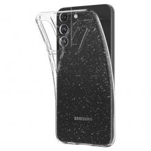 Силиконов калъф / гръб / TPU кейс за Samsung S24 - прозрачен със брокат