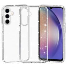 Луксозен силиконов калъф / кейс / Crystal Case за Samsung S25 FE - прозрачен / брокат