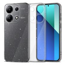Луксозен силиконов калъф / кейс / Crystal Case TPU за Xiaomi Redmi Note 14 Pro - прозрачен / брокат