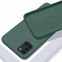 Луксозен силиконов калъф / гръб / Silicone Soft Cover за Samsung A52 4G / 5G / A52s 5G - масленозелен
