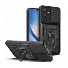 Силиконов твърд гръб TPU кейс Slide Camera Case Magnetic Finger Ring Car Holder за Samsung Galaxy A35