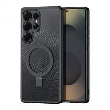 Силиконов твърд кейс Dux Ducis AIMO с Magsafe за Samsung Galaxy S25 Ultra - прозрачен гръб с черен кант