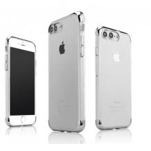 Луксозен ултра тънък силиконов калъф / гръб / TPU Ultra Thin Shining Case за Apple iPhone 7 Plus - прозрачен / сребрист кант