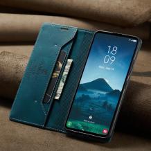 Луксозен кожен калъф Flip тефтер Autspace със стойка за Honor 400 Pro 5G - тюркоаз