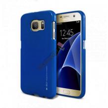 Луксозен силиконов калъф / гръб / TPU MERCURY i-Jelly Case Metallic Finish за Samsung Galaxy S6 G920 - син 