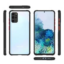 Луксозен твърд калъф / гръб Shockproof за Samsung Galaxy A31 - прозрачен / черен кант 