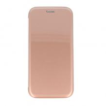 Луксозен кожен калъф Flip тефтер със стойка OPEN за Samsung Galaxy S8 G950- Rose Gold / гланц