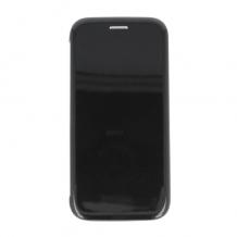 Луксозен кожен калъф Flip тефтер със стойка OPEN за Samsung Galaxy S9 G960- черен / гланц