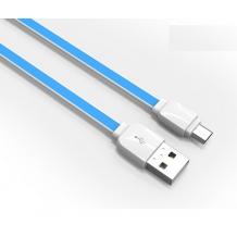 Оригинален USB кабел LDNIO Micro USB Cable XS-07A за Samsung, LG, HTC, Sony, Lenovo и други - бяло и синьо / плосък