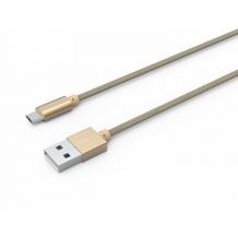 Оригинален USB кабел LDNIO Micro USB Cable LS-08 за Samsung, LG, HTC, Sony, Lenovo и други - златен / кръгъл