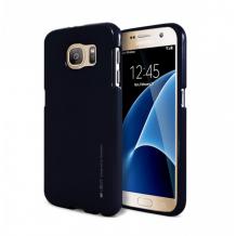 Луксозен силиконов калъф / гръб / TPU MERCURY i-Jelly Case Metallic Finish за Samsung Galaxy S7 Edge G935 - черен