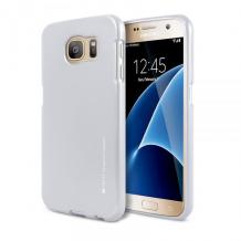 Луксозен силиконов калъф / гръб / TPU MERCURY i-Jelly Case Metallic Finish за Samsung Galaxy S7 Edge G935 - светло сив