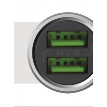 Зарядно за кола LDNIO C302 / DC 12V -24V / с 2 USB порта 3.6A за Samsung , Sony , HTC , Nokia , LG , Huawei, ZTE, Lenovo и др. - сребристо