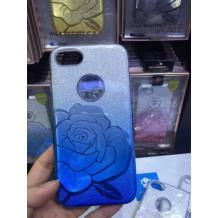 Луксозен силиконов калъф / гръб / TPU FSHANG ENSIDA Rose за Apple iPhone 7 - преливащ / сребристо и синьо / брокат