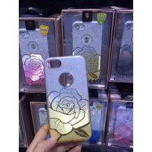 Луксозен силиконов калъф / гръб / TPU FSHANG ENSIDA Rose за Apple iPhone 7 - преливащ / сребристо и златисто / брокат