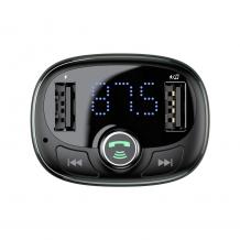 MP3 - FM Wireless transmiter BASEUS T-Type CCALL-TM01 / 2xUSB-A, QC 3.1A / FM трансмитер за кола