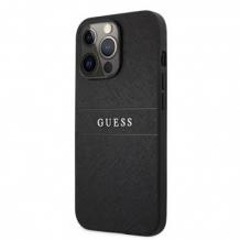 Оригинален гръб Guess Leather Saffiano за Apple iPhone 13 6.1" - черен кейс