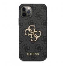 Оригинален гръб GUESS за Apple iPhone 12 Pro Max 6.7" -  сив с черно