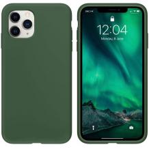 Луксозен силиконов калъф / гръб / TPU Soft Jelly Case за Apple iPhone 12 /12 Pro 6.1'' - Тъмно Зелен