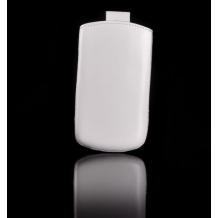 Кожен калъф с издърпване за Sony Xperia S / LT26i - бял