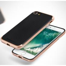 Луксозен силиконов гръб TOTU Design Pattern Series с твърда част за Apple iPhone 7 - черен / Rose Gold кант