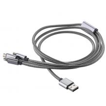 USB кабел 1.2М 3 в 1, Micro USB, Type C и iPhone Lightning