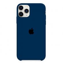 Оригинален гръб Silicone Cover за Apple iPhone 12 Pro Max 6.7" - тъмно син / лого