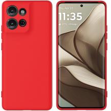 Силиконов калъф / кейс / Nano TPU за Motorola Moto G75 - червен гръб със защита за камерата