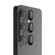 Стъклен протектор с метални рингове за задна камера Samsung Galaxy S26 - черен