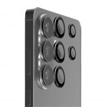 Стъклен протектор с метални рингове за задна камера Samsung Galaxy S26 Ultra - черен