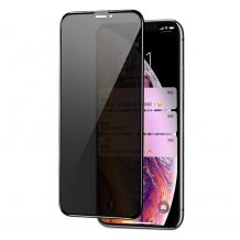 Privacy 5D full cover Tempered glass Full Glue screen protector Apple iPhone 11 Pro 5.8" / Privacy Извит стъклен скрийн протектор с лепило от вътрешната страна за Apple iPhone 11 Pro 5.8" - черен / прозрачен