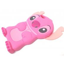 Силиконов калъф / гръб / TPU 3D за Apple iPhone 5 / 5S - Stitch / Стич / розов