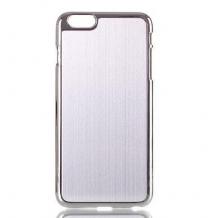 Луксозен твърд гръб / капак / за Apple iPhone 6 Plus 5.5'' - сребрист с метален кант