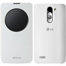 Оригинален калъф Flip Cover S-View / Quick Circle Case / CCF-560.AGEUWH за LG L Bello D331 - бял