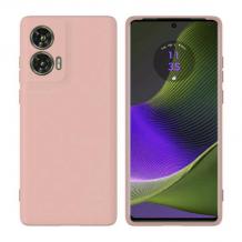 Силиконов калъф / кейс / Nano TPU за Motorola Moto G35 5G - светло розов гръб със защита за камерата
