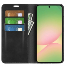 Кожен калъф Flip тефтер Magnetic Book със стойка за Samsung Galaxy A57 - тъмнолилав