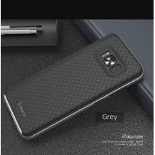 Оригинален луксозен гръб IPAKY за Samsung Galaxy S8 G950 - черен / тъмно сив кант