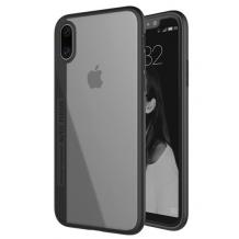 Луксозен твърд гръб VORSON със силиконов кант за Apple iPhone X - прозрачен / черен кант