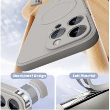Луксозен гръб / кейс / Smooth Guard Silicone Case с безжично зареждане MagSafe за Apple iPhone 16 Pro Max (6.9) - сив