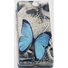 Силиконов калъф / гръб / TPU за Microsoft Lumia 535 - сив / синя пеперуда